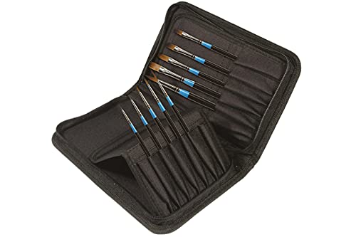 Daler-Rowney Aquafine Watercolour Brush Zip Case Set 10 Assorted Brushes