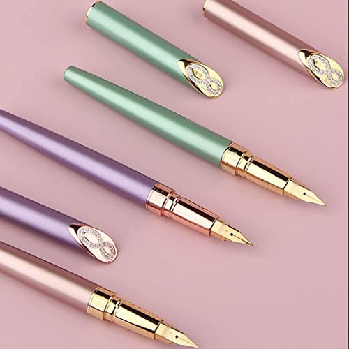 USZWBY Premium Metal Fountain Pen Luxury Pens Gifts Box for Men and Women Professional Executive Office Calligraphy Pen Writing Pen（Pink1）