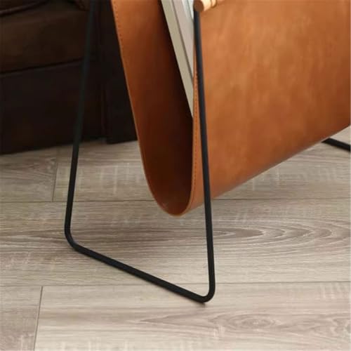 Office Bookshelf Iron and Leather Nordic Style Floor-Standing Bookshelf Miscellaneous Storage Rack