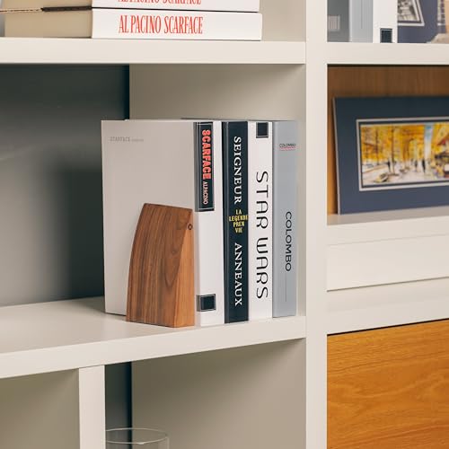 TILISMA Bookends for Heavy Books – Handmade Wood Book Ends for Shelves