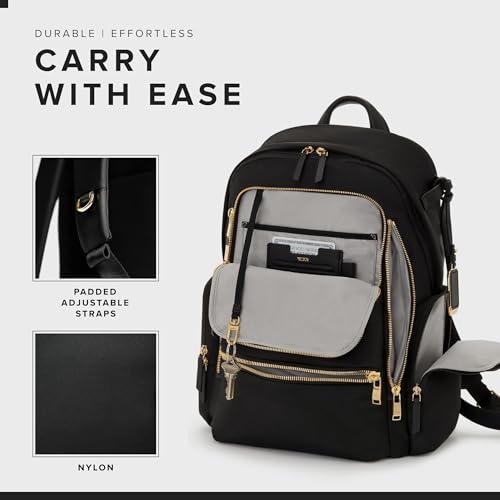 TUMI Voyageur Celina Backpack, Holds Up to 16" Laptop, Black/Gold