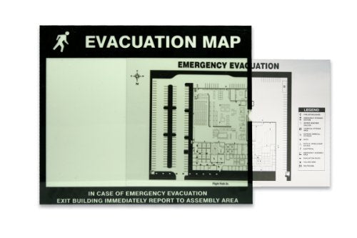 AccuformNMC Glow in The Dark Wall Mounted Emergency Evacuation Map Holder