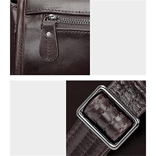 TGBHM Laptop Messenger Bags Men's Casual Leather Shoulder Bag Messenger Bag Sports Outdoor,Chocolate Color-30x10x25cm