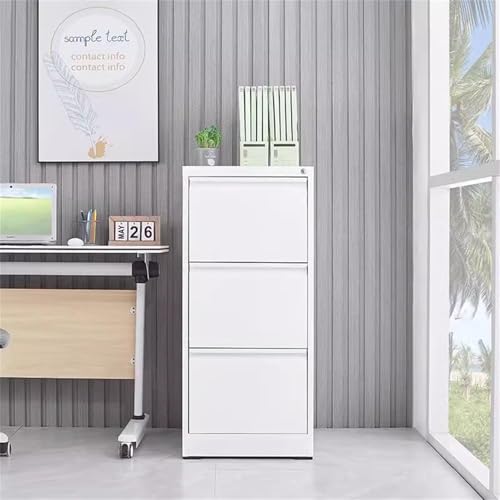FinerFurnis 3 Drawer Filing Cabinet Metal Vertical Filing Cabinet with Lock for Home Office Heavy Duty File Storage Cabinet Compatible with Letter Legal A4 F4 Size Files