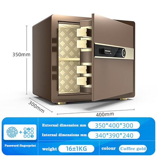 BVFNKQSC Digital Safe with Keypad and Dual Alarm System Silent Feature LED Light Home Hotel Office for Money Storage Fingerprint Lock Intelligent Hidden File Cabinet,H