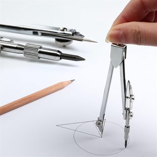 MENGKK Drafting Compasses Metal Compasses Set for Drawing Engineering Circle Design Instrument Tool Office School Student Drafting with Box Pencil Lead