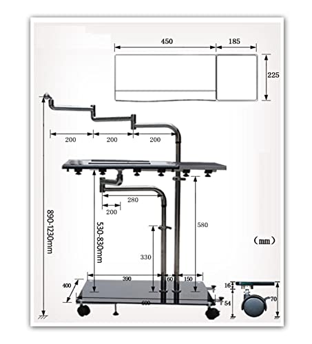 GAZOGJ OK610 OK611 Bedside Moving Laptop Stand Adjustable Sofa Computer Monitor Holder Mount +Keyboard Holder Rotating Laptop Table,Dl-ok610w