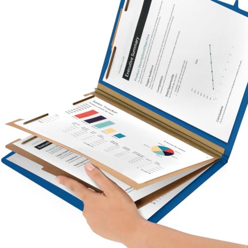 Blue Summit Supplies 30 Classification Folders, 2 Divider, Dark Blue