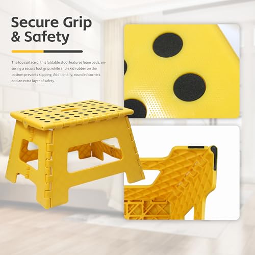 MaxWorks Folding Step Stool 2-Pack, 330 lbs Capacity, Yellow - (51222)