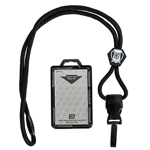 Bulk 20 Pack - Specialist ID Detachable Lanyard and Identity Stronghold 2-Card RFID Blocking Badge Holder - 2 Sided/Blocks 13.56MHz Signal - Double Sided - Secure CAC PIV TWIC Card Holder (Black)
