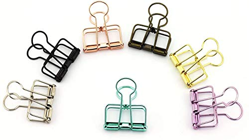 NX Garden 400 Pack of Wholesale Medium Metal Wire Binder Clips, Office Supplier School Accessories,Colorful Hollow Out Paper Organizer, Paper Binder Clip (Black)