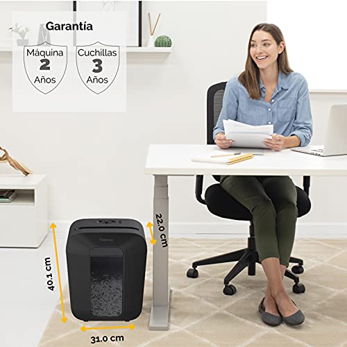Fellowes Paper Shredder for Home Office Use - 9 Sheet Cross Cut Shredders Home Use - Shredder with 17L Bin & Safety Lock - Powershred LX50 - Shreds 31 Sheets in One Minute - High Security P4 - Black