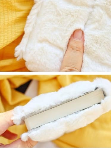 Book Cover A5 A6 Plush Sleeve with Bonus Notebook Soft Checkerboard Faux Bible Case Winter(Grid,A6)