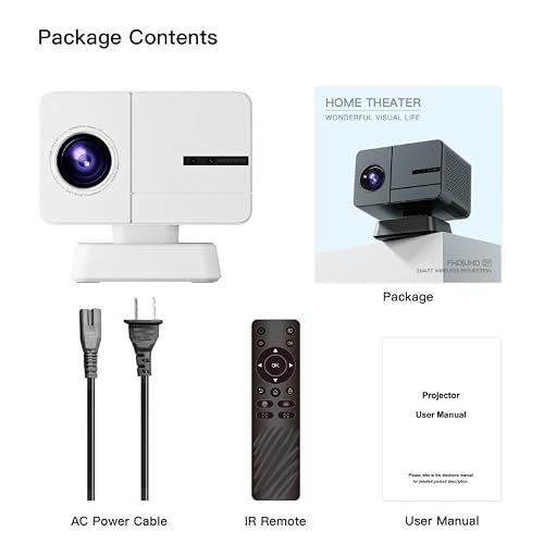 GYECWIOCM Video Projection High Definition 1080P Fully Automatic Focusing Home Theater Projector for Living Room