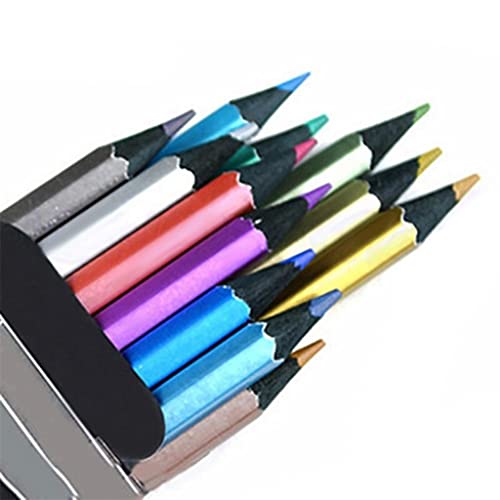ZYQHMY 12Pcs Metallic Colored Drawing Pencils 12 Color Drawing Sketching Pencil