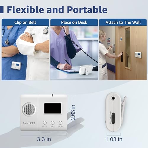 SYNLETT Portable LCD Caregiver Pager for Wireless Nurse Call Systems