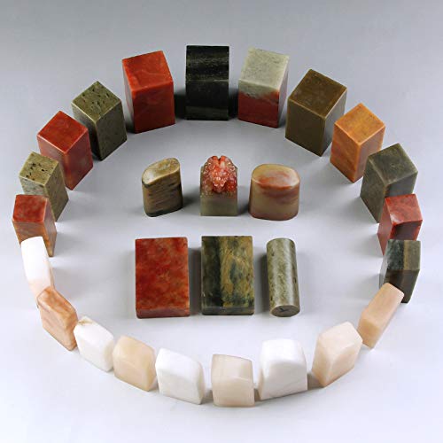 27 pcs/Set Stone Seal Set Chinese Name Stamp Stone Seal Letter Sealing Blank Stamp for Painting Calligraphy Art Supply