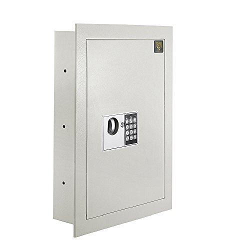 Paragon Safes In Wall Safe with Keypad and 2 Manual Override Keys, White
