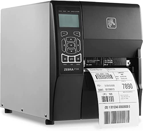 Zebra ZT230 Wireless Industrial Thermal Transfer and Direct Thermal Barcode Label Printer - WiFi, Ethernet, Serial and USB Connectivity - 203 DPI, 6 IPS, 4" Print Width, Monochrome - JTTANDS