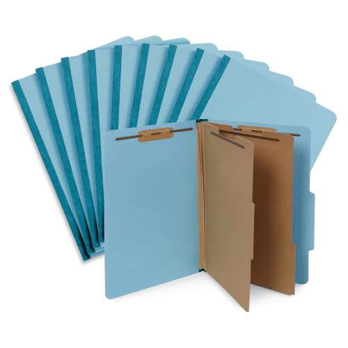 Blue Summit Supplies 10 Classification Folders, Legal 2 Divider, Light Blue