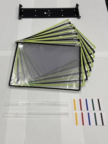 Tarifold Wall Mount Reference System, 10 Pockets, Expandable, Green/Black