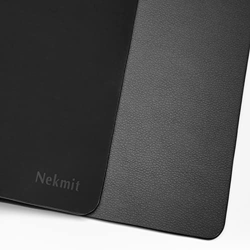 Nekmit Leather Desk Blotter Pad 24 x 14 Inches, Flat, Non-Slip, Waterproof, Black