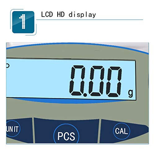 sdneNest Digital Scale LCD Stainless Steel Tare Function High Precision for Jewelry Laboratory Weighing Multifunctional 30kg/0.1g.2kg/0.1g
