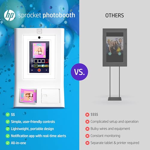 HP Sprocket Photo Booth Machine Instant Color Photo Printer (Pink) Paper Bundle + Zink 3.5 x 4.25” Zink Sticky-Backed Photo Paper (310 Sheets)