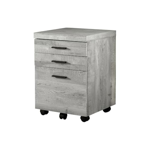 lafengyan Mobile File Cabinet with 3 Drawers for Office Storage – Rustic Wood-Look Printer Stand with Smooth Glides and Locking Casters
