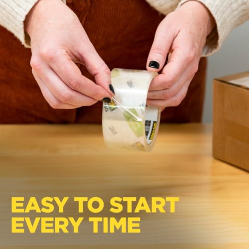 Scotch Sure Start Packing Tape, 1.88 in. x 25 yd Rolls, 6 Pack