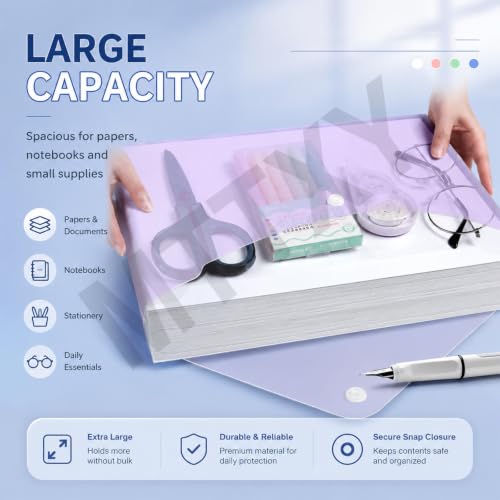 10/20/50/100 Pack Colored A4 File Folders with Label Slots, Snap Closure,100PCS