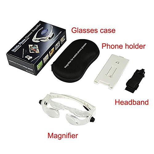 EUQKKWLOY Headband Magnifier Visor Lenses 4X,3.8X Magnifying Glasses,Hands-Free Head Worn,3 Diopter Lens for Tv Electronics Eyelash Magnifying Glass