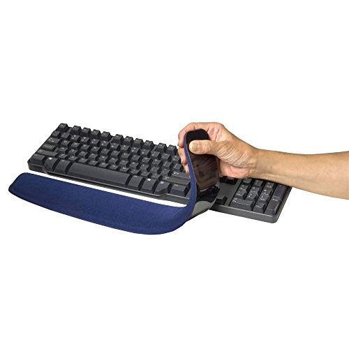 DAC Super-Gel Ergonomic Keyboard Wrist Rest Wrist Support, Smooth Luxurious Lycra Surface, Non-Skid Backing, Blue, Straight Edge