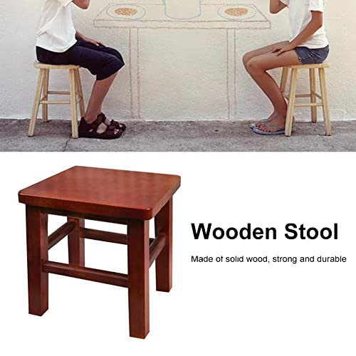 PADZEQ Step Ladder Solid Chair Bathroom Small Wooden Stool Living Room Bedroom Adults Stable with Foot Pad Balcony Indoor