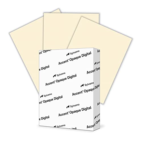 Accent Opaque Cream Printer Paper, 8.5” x 11” 28lb Bond/70lb Text Copy Paper – 500 Sheets (1 Ream) – Premium Computer Paper with Smooth Finish – 97 Bright, 104gsm – Warm White Copy Paper – 188176R