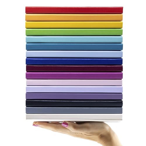 PAPERAGE Lined Journal Notebook, 10 Pack, (Bright Rainbow), 160 Pages, Medium 5.6 in x 8 in - 100 GSM Thick Paper – Hardcover Journaling Notebook for Work, School & Note Taking