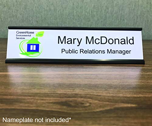 Nap Tags Classic Black Name Plate Holder for Desk 8" x 2" (5-PK)