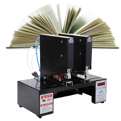 JOSBY 100MM Electric Saddle CNC Stapler, Pneumatic Booklet Double-Head Stapler, 35 Sheets/70g Thickness Automatic Binding Machine, 24mm-350mm Adjustable Spacing, Large Industrial Stapler, for Offices