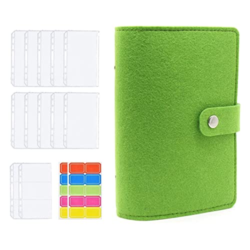 ONMYJFD A6 Binder Budget Cash Envelopes Planner System with 10pcs Binder Pockets/2pcs Binder Cards/2pcs Label Stickers for Saving Money(D)