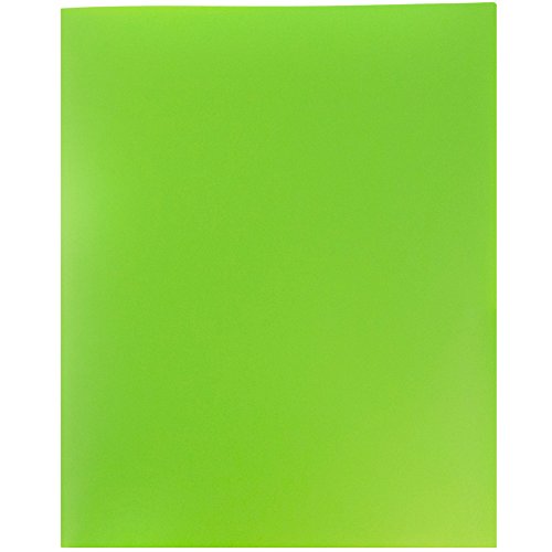 JAM Paper® Medium Weight Plastic Presentation Folder - Lime Green - 96/Pack