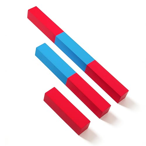 Premium Montessori Large Numerical Rods & Long Number Rods, 39.4" Solid Beechwood Math Materials 1-10, Red & Blue Counting Sticks for Kids 3-7,Classroom Homeschool Sensory Toys & Autism Learning Tools