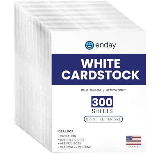 White Cardstock Paper 300 Sheets 8.5 x 11, Thick White Cardstock 110LB, Heavyweight Cardstock Paper for Invitations, Crafts, Printing, Business Cards, Art Projects Valentines Day Cards!