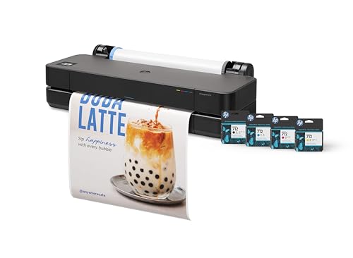 HP DesignJet T210 Large Format 24-inch Poster Printer, for Easy Poster & CAD Printing. Includes up to 1-Year of Ink (8AG32L) - New Model