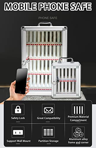 SDdPulse Mobile Phone Safe Deposit Box - 36 Slot Storage Cabinet for Cell Phones Pocket Locker with Security Lock Portable Hand-Carry Design Ideal for Offices and Events,36slots