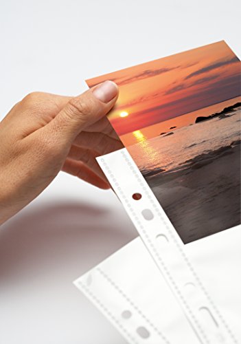 HERMA Photo Pockets for Ring Binder Albums, Acid Free, 10 x 15 cm / 4 x 6 inch Portrait Format, 2000 Pockets, White