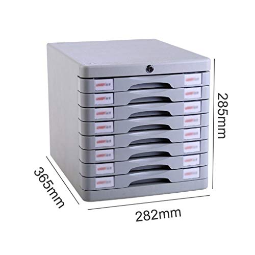 noxozoqm Flat File Cabinet, 8-Layer Drawer Storage Organization, with Lock/Blank Label，Suitable for Office Supplies Grey