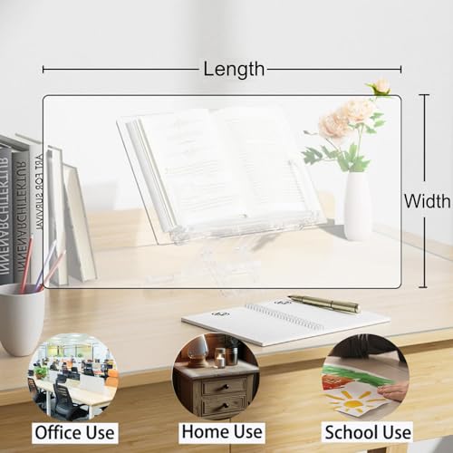 AHWEKR Clear Desk Mat | Custom Size Transparent & Frosted Desk Mat | 1mm to 3mm Thickness | Up to 47” Width | Personalized Office & Home Workspace Protection