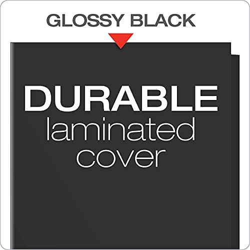 Oxford 51706 Laminated Portfolio, 2-Pocket, LTR, 100 Sht Cap, 25/BX, BK