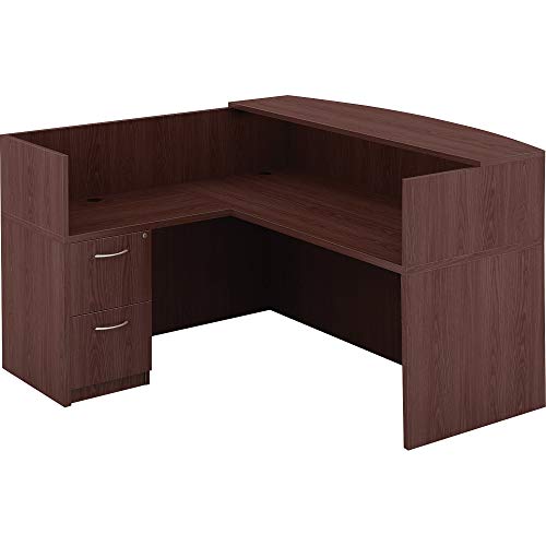 Lorell 59627 Essentials Reception Desk, Mahogany Laminate