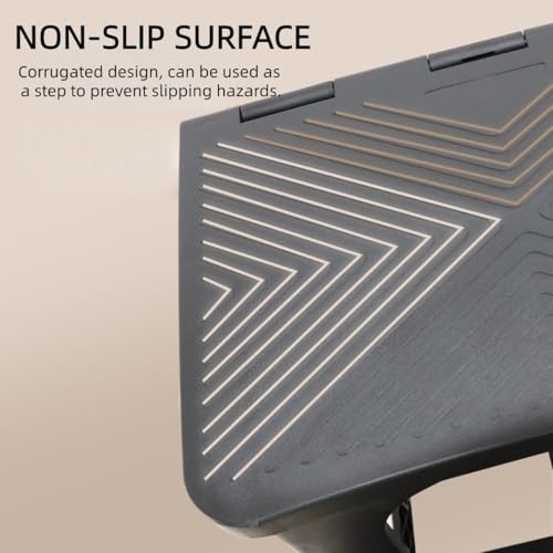 Adult Step Stool Folding 2-Step Stool, Non-Slip Portable Footstool ， Holds 300 Lbs, Portable Footstool For Kitchen Home Toilet Bedroom Office Bathroom RV(Black)